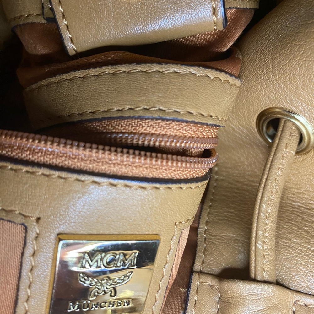 MCM Cognac Bucket Two Way Sling Bag - Picture 4 of 8